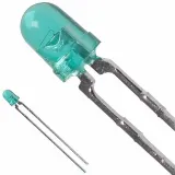Broadcom_HLMP-1521_Green LED Emitter, 3mm T-1, 30mA, 22mcd, 45° Viewing Angle
