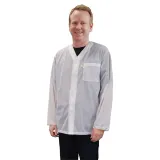 Desco_04650_ESD SMOCK WH SNPS XS 1 PCKT