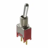 E-Switch_200MSP2T1B1M2RE_Switch Toggle ON None (ON) SPDT Round Lever PC Pins 20VAC 20VDC 0.4VA PC Mount with Threads