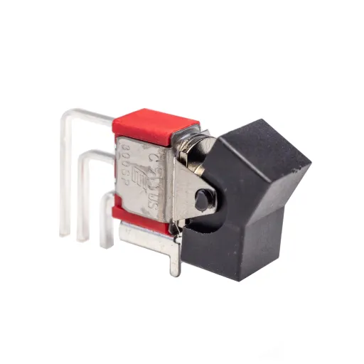 E-Switch_300SP4J6M7QE_Toggle Switch, SPDT, (on)-off-(on), Momentary, 5A, 28VDC, 5 PCB Hole Cnt, Solder Terminal, Paddle Actuator, Through Hole-right Angle