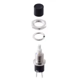 E-Switch_PS1024ABLK_Switch Push Button OFF (ON) SPST Round Button 3A 250VAC Momentary Contact Panel Mount Solder Lug