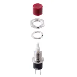 E-Switch_PS1024ARED_Switch Push Button OFF (ON) SPST Round Button 3A 250VAC Momentary Contact Solder Lug Panel Mount