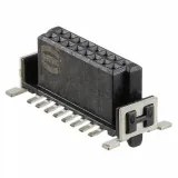 HARTING_15210162601000_Board Stacking Connector, 16 Contact(s), 2 Row(s), Female, Straight, 0.05 inch Pitch, Surface Mount Terminal, Locking, Black Insulator,