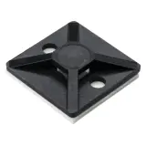 HellermannTyton_MB3A0C2_Mount, Cable Tie; 4-way; Adh/0.122" mntholes; 0.75"Lx0.75"W; 0.161"; Black