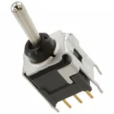 NKK Switches_B22AB_Switch Toggle ON None ON DPDT Bat Lever PC Pins 0.1A 28VAC 28VDC 0.4VA PC Mount with Bracket