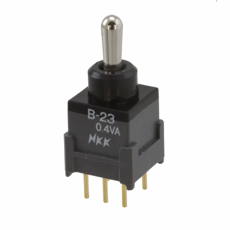 NKK Switches_B23JP_DPDT Toggle Switch, ON-OFF-ON, PC Pin, 100mA, 28VAC/VDC