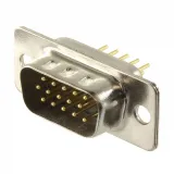 NorComp_197-015-113L001_D-Sub 15 Pos High Density Male Connector, Through Hole, Gold Plated