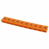 Phoenix Contact_1051210_Marker for terminal blocks, Strip, orange, labeled, printed horizontally: Sets of ten 10 - 100, mounting type: snap into tall marker groove, for terminal block width: 6.2 mm, lettering field size: 10.5 x 6.15 mm