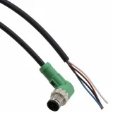 Phoenix Contact_1518847_Sensor/actuator cable, 4-position, PUR halogen-free, black-gray RAL 7021, Plug angled M12 SPEEDCON, A-coded, on free cable end, cable length 1.5 m
