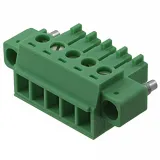 Phoenix Contact_1827732_Modular Terminal Block, 5 Pos, 1 Row, 8A, 160V, Screw, Green