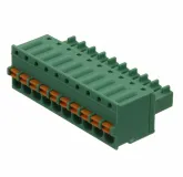 Phoenix Contact_1851122_8A 300V Barrier Terminal Block, Screwless, 10 Pos, Green