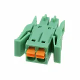 Phoenix Contact_1952021_2-Pos Barrier Strip Terminal Block, 8A, 160V, Screwless, Green