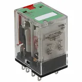 Phoenix Contact_2834054_Plug-in industrial relay with power contacts, 2 PDTs, test button, mechanical switch setting display,input voltage 24 V AC