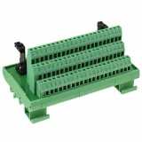 Phoenix Contact_2970565_64 Pos Green Modular Terminal Block, 1A, 125V, DIN Rail Mount