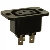 SCHURTER_4721.0000_3-Pos Card Edge Receptacle, 15A, 250V, QC, Panel Mount