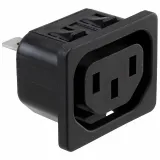 SCHURTER_6600.4330_3 Pos Receptacle, 15A 250V AC, Quick Connect, Panel Mount
