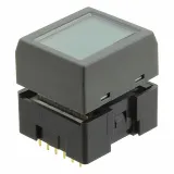 NKK Switches_IS15BAFP4CF_Switch Push Button OFF (ON) SPST Rectangular LCD 0.1A 12VDC Momentary Contact Thru-Hole PC Pins