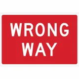 Brady Corporation_115280_WRONG WAY SIGN,WHITE/RED,36 X 24