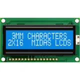Midas Displays_MC21603A6W-BNMLW-V2_2X16 CHARACTER CHIP-ON-BOARD LCD