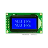Orient Display_AMC0802BR-B-B6WTDW_LCD COB CHAR 8X2 BLUE TRANSF