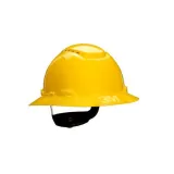 3M_H-802V_Hard Hat;  Full Brim  H-802V;  Yellow 4-Point Ratchet Suspension;  Vented