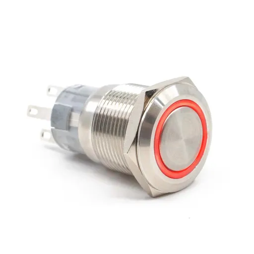 E-Switch_PV4F2B0SS-315_Switch Push Button ON (ON) SPDT Flat Round Button 2A 24VDC Momentary Contact Panel Mount Solder Lug
