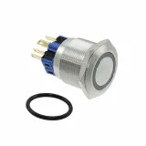 E-Switch_PV8F2V0SS-341_Illuminated Pushbutton Switch, 4PDT, Momentary, 2A, 36VDC, Solder