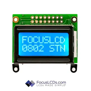 Focus LCDs_C82A-BW-XW63_8X2 BLUE YELLOW CHARACTER LCD