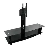 TygerClaw_LCD8006BLK_2 shelves Glass and Metal TV Sta