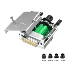 CompuCablePlusUSA_DTB-15MM-KIT_DB15 M SOLDERFREE METALHOOD SHLD