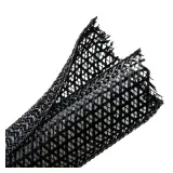 HellermannTyton_170-03025_Split Wrap Braided Sleeving, 1.0in ID, PET, Black, 50.0 ft/Standard Reel