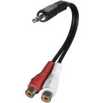 AIM-Cambridge / Cinch Connectivity Solutions_19-1672P_Audio Cables / Video Cables / RCA Cables 3.5MM PLUG-RCA JACK Y ADAPTER, 6 INCH