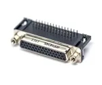Amphenol_L17HTHEP3R4CO_D-Sub Standard Connectors Dsub, Stamped Signal 3A, Right Angle PCB Thru Hole, High Temp High Density, FP=8.89mm (.350in), 15 Pin, Bright Tin Shell+Grounding Dimples, 0.76m (30 in) Gold, M3 Rear Insert, Ground Tab& Boardlock, Plastic Tray, Open Back