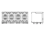 Amphenol_RJSNE528208_Modular Connectors / Ethernet Connectors RJ45 Stacked LEDs 8 Port