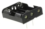 Eagle Plastic Devices_12BH331P-GR_Cylindrical Battery Contacts, Clips, Holders & Springs 3 AA PC LEADS BLK