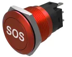 EAO_82-5751.1000.B015_Pushbutton Switches Pushbutton, Momentary, 19mm, Alu Red, Flush, no LED,Solder Terminals, SOS