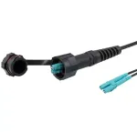 Megladon Manufacturing_6ODD8-005M_Fiber Optic Cable Assemblies MM (Aqua, 10G) ODVA to Duplex LCUPC, OSP Jacket 5M