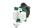 Neutrik Group_NE8FAV-YK-DAE_Modular Connectors / Ethernet Connectors RECP etherCON CAT5 A  - Krone punchdown - disassembled asymmetrical ESD-safe push tab