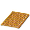 Phoenix Contact_0801434_Conductor marker Sheet orange unlabeled can be labeled with THERMOMARK CARD BLUEMARK CLED BLUEMARK LED TOPMARK LASER Mounting type Insert Cable diameter 0.6-7 mm Lettering field 10 x 4 mm