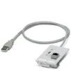 Phoenix Contact_1404512_Front plate with contact inserts, plastic with shroud, 1 x USB (socket/socket/0.7 m cable) type A, 1 x RJ45, metal, CAT5e (socket/socket)