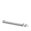 Phoenix Contact_1422978_Patch bay, 19" mounting, IP20, with 24 installation slots for RJ45 cable connection module, adapter-free, medium gray