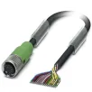Phoenix Contact_1430792_Sensor/actuator cable, 17-position, PUR halogen-free, black RAL 9005, free cable end, on Socket straight M12SPEEDCON, A-coded, cable length 5 m