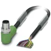Phoenix Contact_1555321_Sensor/actuator cable, 17-position, PVC, black RAL 9005, Plug angled M12 SPEEDCON, A-coded, on free cableend, cable length 5 m