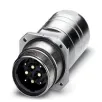 Phoenix Contact_1605832_Rear panel feed-through, straight short, Screw locking, M40, , type of contact: Pin,Crimp connection, Axial O-ring, 4xM4, shielded: yes, cable diameter range: 17 mm to 21 mm