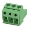 Phoenix Contact_1765784_3 Pos 5mm Screw RA Terminal Block, 12A, 300V, Green