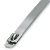 Phoenix Contact_3240825_Cable binders made from rust-free stainless steel (AISI 316) suitable for the harshest of ambient conditions (for example salt water) with ball lock for quick and secure bundling and fastening