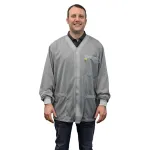 SCS_770027_Anti-Static Control Products SMOCK, JACKET, GRAY, 4X-LARGEKNITTED CUFFS, 3 PKTS, NO COLLAR,