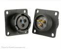 Souriau_UTS012E3SY_Standard Circular Connector Plastic square flange receptacle, without backshell, with 3 female solder contacts, IP68/69K in unmated conditions, keying Y