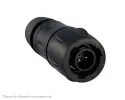 Souriau_UTS6JC8E2PX_Standard Circular Connector Plastic plug, with cable gland backshell, with 2 male solder contacts, IP68/69K in unmated conditions, keying X