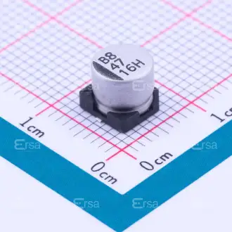Lelon Electronics_VZH470M1CTR-0606_Cap Aluminum Lytic 47uF 16V 20% (6.3 X 5.7mm) SMD 0.23A 2000h 105°C T/R